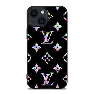 LOUIS VUITTON LOGO LV BLACK RAINBOW iPhone 14 Plus Case Cover LOUIS VUITTON LOGO LV BLACK RAINBOW iPhone 14 Plus Case Cover