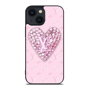 LOUIS VUITTON LOGO PINK HEART DIAMOND iPhone 14 Plus Case Cover
