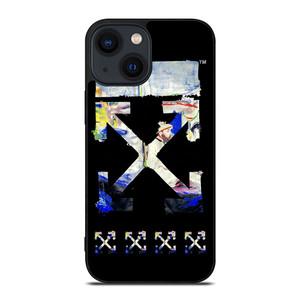 OFF WHITE ABSTRACT ART LOGO iPhone 14 Plus Case Cover