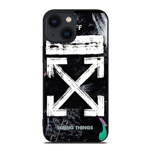OFF WHITE LOGO SEEING THINGS iPhone 14 Plus Case Cover OFF WHITE LOGO SEEING THINGS iPhone 14 Plus Case Cover