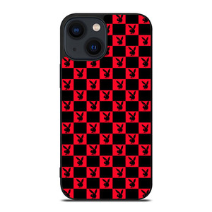 PLAYBOY BUNNY RED CHECKERBOARD iPhone 14 Plus Case Cover PLAYBOY BUNNY RED CHECKERBOARD iPhone 14 Plus Case Cover
