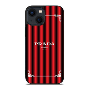 PRADA LOGO RED STRIPE iPhone 14 Plus Case Cover PRADA LOGO RED STRIPE iPhone 14 Plus Case Cover