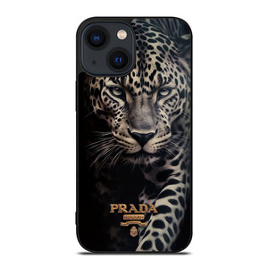 PRADA MILANO LOGO LEOPARD iPhone 14 Plus Case Cover