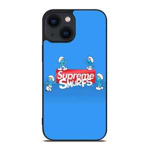 SUPREME AND THE SMURFS iPhone 14 Plus Case Cover SUPREME AND THE SMURFS iPhone 14 Plus Case Cover