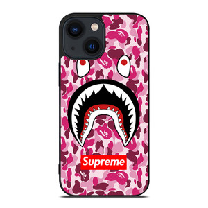 SUPREME BAPE CAMO SHARK iPhone 14 Plus Case Cover SUPREME BAPE CAMO SHARK iPhone 14 Plus Case Cover