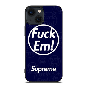 SUPREME FUCK EM BLUE iPhone 14 Plus Case Cover SUPREME FUCK EM BLUE iPhone 14 Plus Case Cover