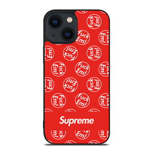 SUPREME FUCK EM PATTERN iPhone 14 Plus Case Cover SUPREME FUCK EM PATTERN iPhone 14 Plus Case Cover