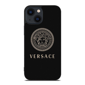 VERSACE LOGO ICON CARBON iPhone 14 Plus Case Cover