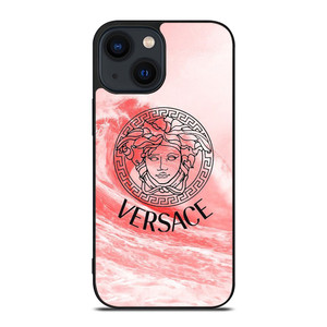VERSACE LOGO PINK WAVES iPhone 14 Plus Case Cover VERSACE LOGO PINK WAVES iPhone 14 Plus Case Cover