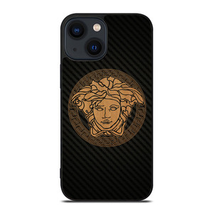 VERSACE WOOD AND CARBON LOGO iPhone 14 Plus Case Cover