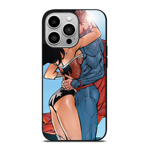 SUPERMAN WONDER WOMAN CARTOON KISSING  iPhone 14 Pro Case Cover SUPERMAN WONDER WOMAN CARTOON KISSING  iPhone 14 Pro Case Cover