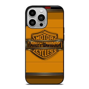 HARLEY DAVIDSON MOTORCYCLES LOGO YELLOW iPhone 14 Pro Case Cover