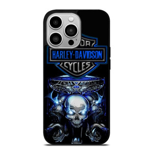 HARLEY DAVIDSON SKULL BLUE iPhone 14 Pro Case Cover HARLEY DAVIDSON SKULL BLUE iPhone 14 Pro Case Cover