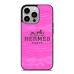 HERMES PARIS LOGO PINK LEATHER iPhone 14 Pro Case Cover HERMES PARIS LOGO PINK LEATHER iPhone 14 Pro Case Cover