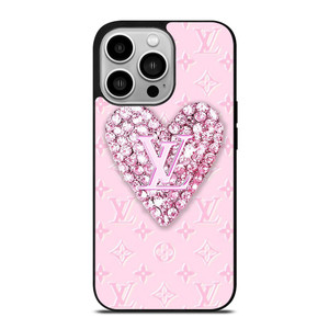 LOUIS VUITTON LOGO PINK HEART DIAMOND iPhone 14 Pro Case Cover LOUIS VUITTON LOGO PINK HEART DIAMOND iPhone 14 Pro Case Cover