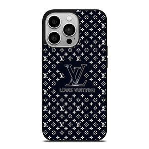 LOUIS VUITTON LV LOGO PATTERN NAVY iPhone 14 Pro Case Cover