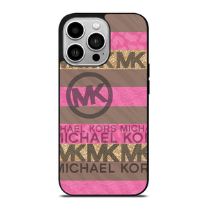 MICHAEL KORS PINK STRIP LOGO iPhone 14 Pro Case Cover