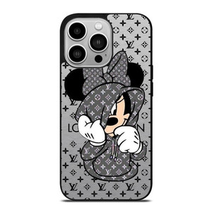 MINNIE MOUSE DISNEY FEAT LOUIS VUITTON LV GRAY iPhone 14 Pro Case Cover