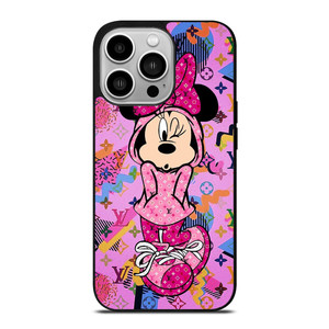 MINNIE MOUSE DISNEY FEAT LOUIS VUITTON LV PINK iPhone 14 Pro Case Cover