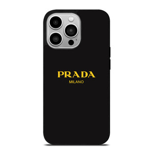 PRADA MILANO GOLD LETTER iPhone 14 Pro Case Cover PRADA MILANO GOLD LETTER iPhone 14 Pro Case Cover