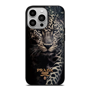 PRADA MILANO LOGO LEOPARD iPhone 14 Pro Case Cover