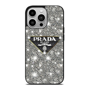 PRADA MILANO LOGO ON DIAMOND iPhone 14 Pro Case Cover