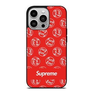 SUPREME FUCK EM PATTERN iPhone 14 Pro Case Cover SUPREME FUCK EM PATTERN iPhone 14 Pro Case Cover