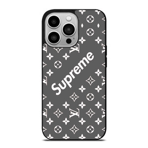 SUPREME GREY PATTREN iPhone 14 Pro Case Cover