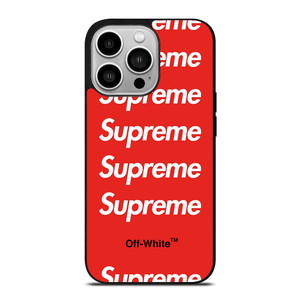 SUPREME RED OFF WHITE iPhone 14 Pro Case Cover