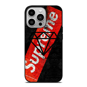 SUPREME X DIAMOND SUPPLY CO BLACK iPhone 14 Pro Case Cover