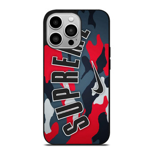 SUPREME X NIKE RED CAMO iPhone 14 Pro Case Cover