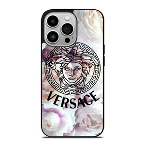 VERSACE LOGO ICON WHITE ROSE iPhone 14 Pro Case Cover