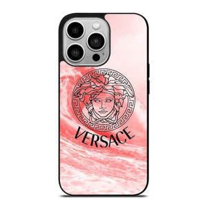 VERSACE LOGO PINK WAVES iPhone 14 Pro Case Cover VERSACE LOGO PINK WAVES iPhone 14 Pro Case Cover