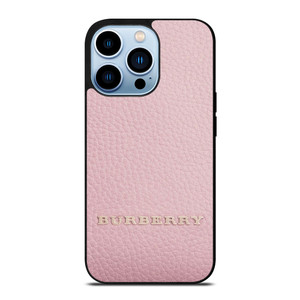 BURBERRY LOGO ON PINK LEATHER iPhone 13 Pro Max Case Cover BURBERRY LOGO ON PINK LEATHER iPhone 13 Pro Max Case Cover