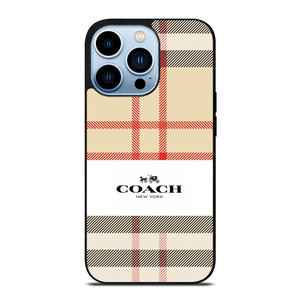 BURBERRY PATTERN X COACH NEW YORK LOGO iPhone 13 Pro Max Case Cover BURBERRY PATTERN X COACH NEW YORK LOGO iPhone 13 Pro Max Case Cover
