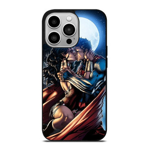 WONDER WOMAN SUPERMAN CARTOON KISSING  iPhone 14 Pro Case Cover WONDER WOMAN SUPERMAN CARTOON KISSING  iPhone 14 Pro Case Cover