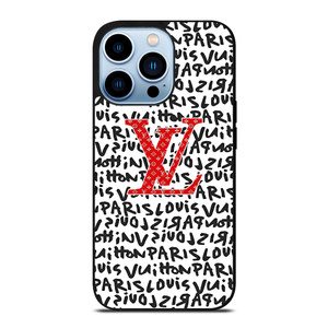 LV LOUIS VUITTON PARIS PATTERN LOGO RED WHITE iPhone 13 Pro Max Case Cover
