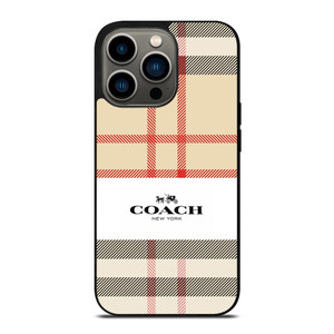 BURBERRY PATTERN X COACH NEW YORK LOGO iPhone 13 Pro Case Cover BURBERRY PATTERN X COACH NEW YORK LOGO iPhone 13 Pro Case Cover