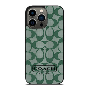 COACH GREEN LOGO PATTERN iPhone 13 Pro Case Cover COACH GREEN LOGO PATTERN iPhone 13 Pro Case Cover