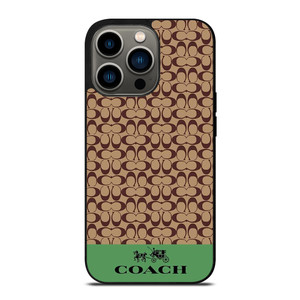 COACH NEW YORK LOGO GREEN BROWN iPhone 13 Pro Case Cover COACH NEW YORK LOGO GREEN BROWN iPhone 13 Pro Case Cover