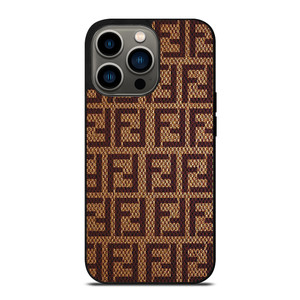 FENDI PATTERN LOGO BROWN iPhone 13 Pro Case Cover FENDI PATTERN LOGO BROWN iPhone 13 Pro Case Cover