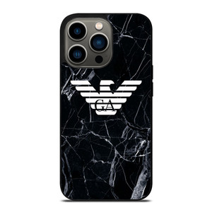 GIORGIO ARMANI LOGO BLACK MARBLE iPhone 13 Pro Case Cover