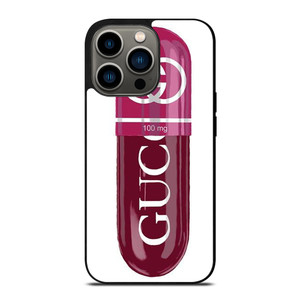 GUCCI LOGO 100 MG PINK DRUG ICON iPhone 13 Pro Case Cover GUCCI LOGO 100 MG PINK DRUG ICON iPhone 13 Pro Case Cover