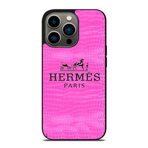HERMES PARIS LOGO PINK LEATHER iPhone 13 Pro Case Cover HERMES PARIS LOGO PINK LEATHER iPhone 13 Pro Case Cover