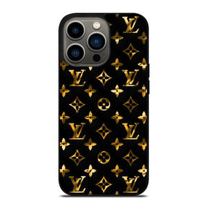 LOUIS VUITTON LV LOGO GOLD BLACK iPhone 13 Pro Case Cover LOUIS VUITTON LV LOGO GOLD BLACK iPhone 13 Pro Case Cover