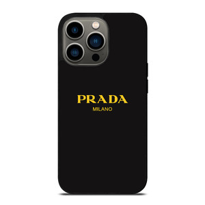 PRADA MILANO GOLD LETTER iPhone 13 Pro Case Cover