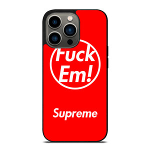 SUPREME FUCK EM RED iPhone 13 Pro Case Cover SUPREME FUCK EM RED iPhone 13 Pro Case Cover