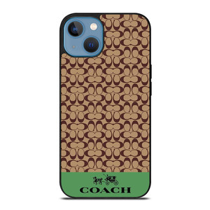 COACH NEW YORK LOGO GREEN BROWN iPhone 13 Case Cover COACH NEW YORK LOGO GREEN BROWN iPhone 13 Case Cover