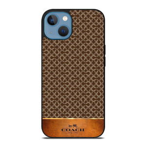 COACH NEW YORK LOGO PATTERN BROWN iPhone 13 Case Cover COACH NEW YORK LOGO PATTERN BROWN iPhone 13 Case Cover