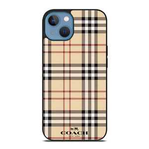 COACH NEW YORK LOGO X BURBERRY PATTERN iPhone 13 Case Cover COACH NEW YORK LOGO X BURBERRY PATTERN iPhone 13 Case Cover